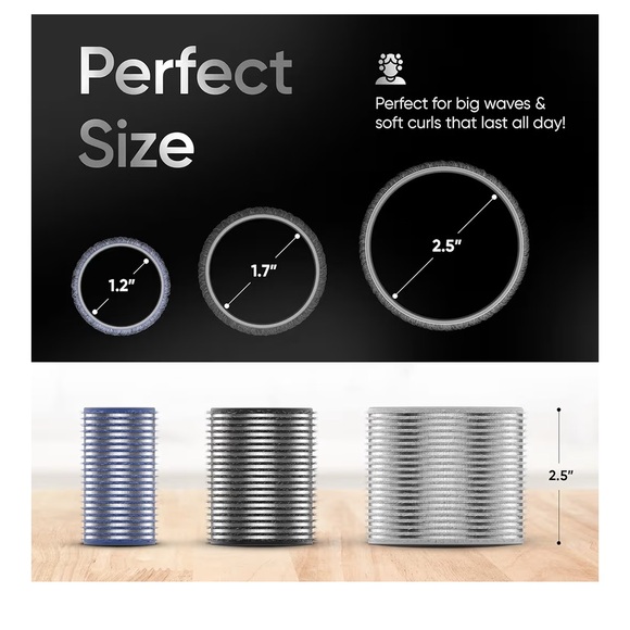 Silver Hair Rollers Set